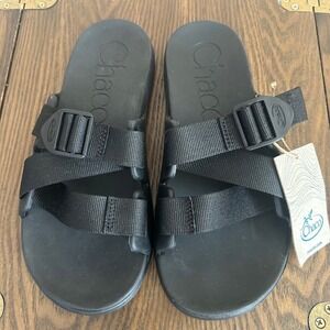 Chaco Women's Sandal Slides Size 8 Chillos Black Casual Comfort